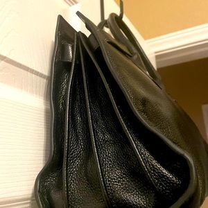 Black leather satchel